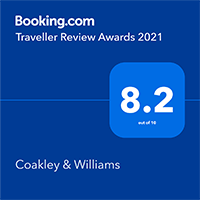 Booking.com Traveller Review Award 2021 for Coakley & Williams